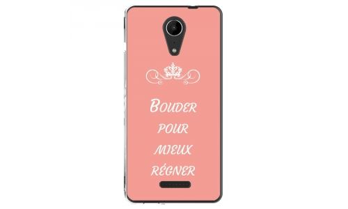 Coque souple pour Wiko Tommy 2 avec impression Motifs Bouder pour mieux Régner rose