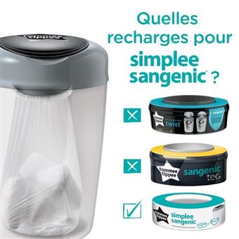 Recharges Poubelle Couches Lot De 8 - Compatibles Tommee Tippee Sangenic Tec, Simplee, Twist & Click