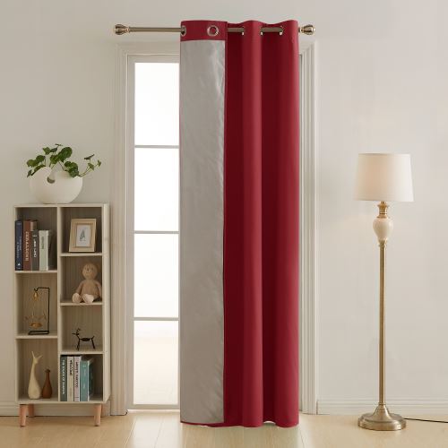 Deconovo Rideaux Double Chambre à Oeillets Rideaux Isolant Thermique Doublure pour Salle à Manger 135x240cm Rouge