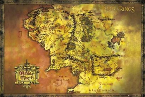 Le Seigneur Des Anneaux Poster - Carte Classique De Terre Du Milieu (61x91 cm)