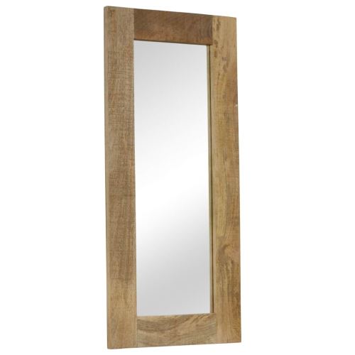 Miroir Mural Miroirs en verre + bois massif Miroir Décoration pour Salon miroir Salle de Bains Wodden miroirs 50 x 110 cm