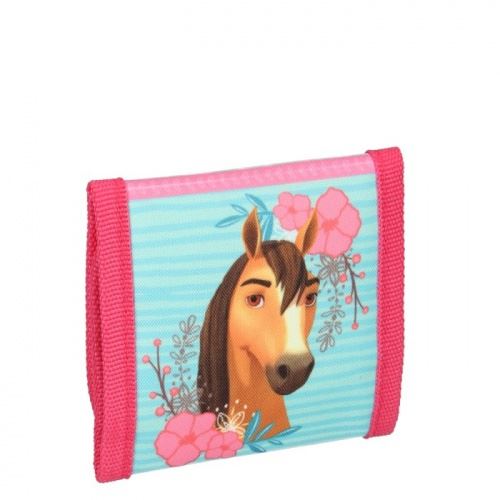 Spirit portefeuille filles 10 x 10 cm polyester bleu clair/rose