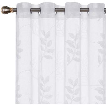 Deconovo Lot De 2 Voilage Enfant Simili Lin Oeillets Voilages