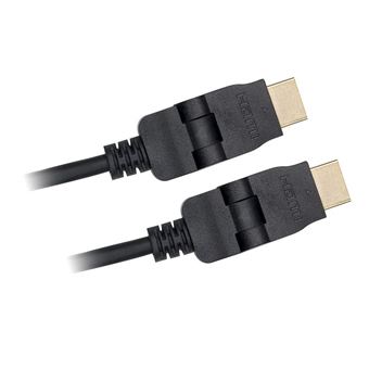 D2 Diffusion Cable HDMI 1.4 1,5m M/M inclinable 180° (Noir) - 1