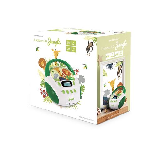7€ sur Lecteur CD MP3 Jungle enfant avec port USB METRONIC® - Radio - Achat  & prix