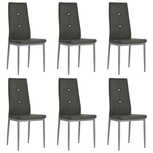 vidaXL Chaise de salle à manger 6pcs Cuir artificiel 43x43,5x96cm Gris