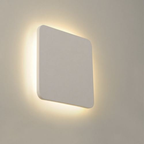 Applique plâtre Plastra Square LED H30 cm - Blanc