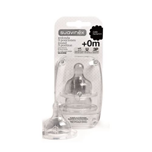 SUAVINEX 2 tétines bout rond silicone 3 vitesses 0+