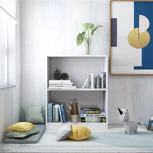 vidaXL Bibliothèque Blanc brillant 60 x 24 x 74,5 cm Aggloméré