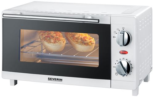 SEVERIN Mini-Four, Inclus : Grille et Plaque de Four, 800 W, 9 L, TO 2054, Blanc