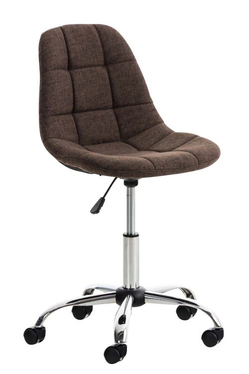 Chaise de Bureau Emil en Tissu avec Piètement en Métal chromé - Couleur Marron