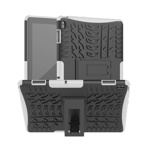 Coque en TPU hybride antidérapant avec béquille blanc pour votre Lenovo Tab E10 TB-X104F