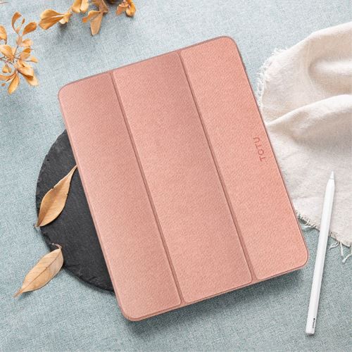 Etui en PU + TPU rabat à trois volets avec support rose pour votre Apple iPad 10.2 (2019)
