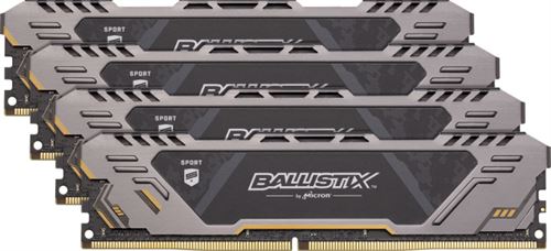 Crucial Ballistix Sport AT BLS4K16G4D30CEST 3000 MHz, DDR4, DRAM, Mémoire Kit pour PC de Gamer, 64Go (16Gox4), CL17