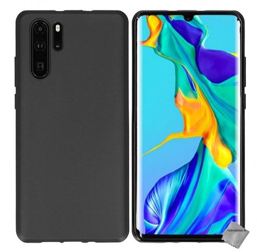 Housse etui coque pochette silicone gel fine pour Huawei P30 Pro avec film ecran - NOIR