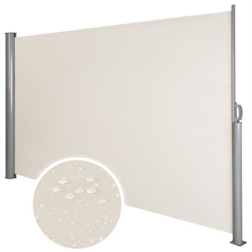 Auvent store latéral brise-vue abri soleil aluminium rétractable 180 x 300 cm beige