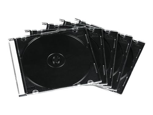Hama CD-ROM Slim Box - Slim jewel case om CD in te bergen -capaciteit: 1 CD - transparant zwart (pak van 50)