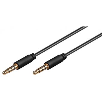 Câble audio auxiliaire double jack mâle , mâle 3.5mm longueur 1m - noir  AUX-1M-BK - Conforama