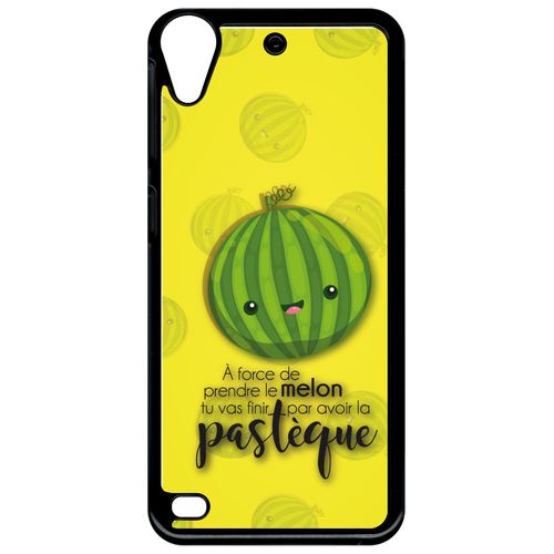 Coque htc desire 530 force de prendre le melon tu vas finir par avoir la pastque fond jaune