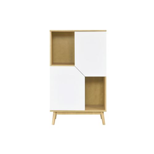 Buffet haut scandinave bois clair et blanc 2 portes TALIA