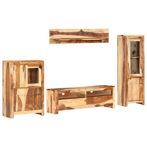 vidaXL Ensemble de meuble TV 4 pcs Bois solide
