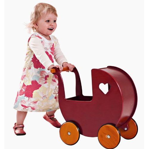 Moover Doll Pram, Red - Tall Doll Fits to 17 Tall