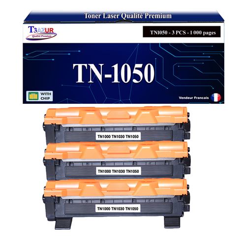 Lot De 3 Toners Compatibles Brother Dcp 1510 Dcp 1512 Tn1050 1 000 Pages T3azur Noir Toner Noir Achat Prix Fnac