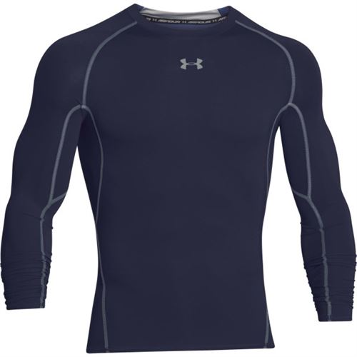 Maillot de compression à manches longues Under Armour Heatgear navy pour homme taille XXL