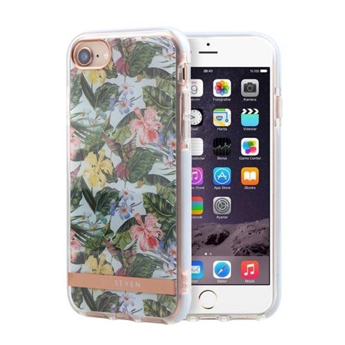 Coque pour Iphone 6/6S/7/8 Renforcée PHUKET tropicale bleu
