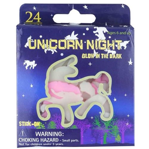 Stickers autocollants muraux et plafonniers brillent dans le noir glow in the dark - Licornes