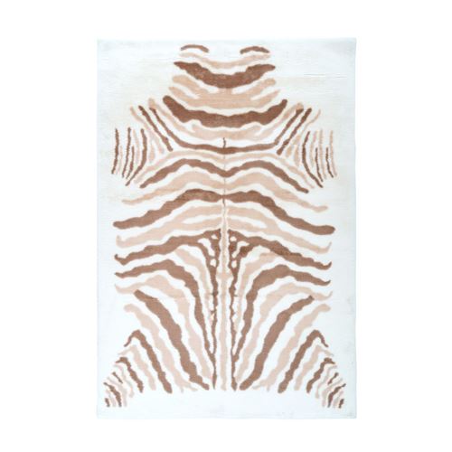 Paris Prix Beige Tapis Imprimé Animal "Rabbit" & Marron 160 X 230 Cm