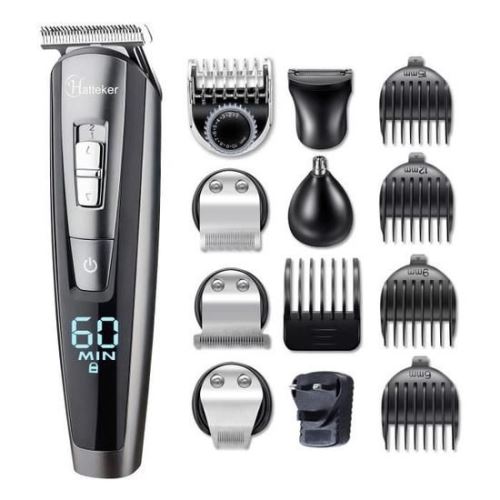 HATTEKER Tondeuse barbe Tondeuse cheveux Tte Nez Oreille Tondeuse cheveux tanche Sans fil