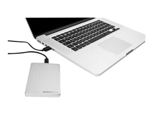 Freecom mSSD - SSD - 128 Go - externe (portable) - USB 3.0 - argent aluminium
