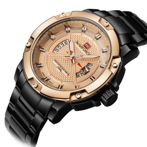 Quartz Sport Noir+Doré NF9085 Montre Homme