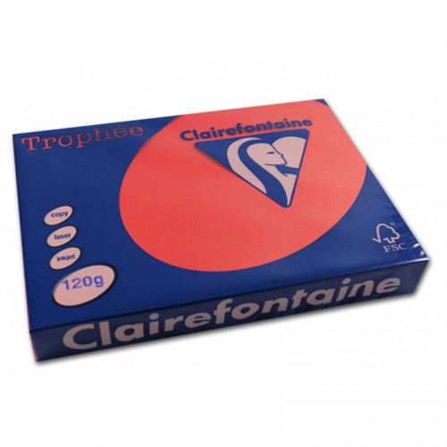 Ramette papier couleur Clairefontaine A4 120g - Rouge rouge cardinal