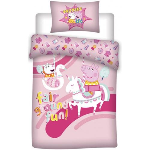 Peppa Pig Fair - Parure de Lit Enfant - Housse de Couette Coton