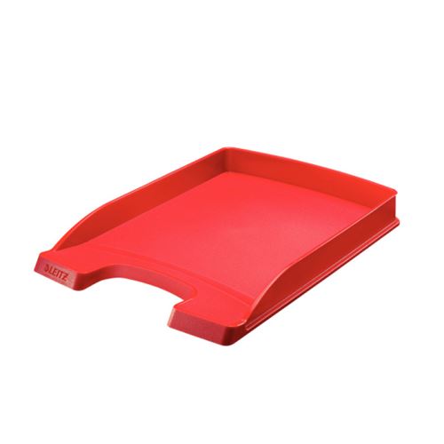 Leitz Noir Corbeille À Courrier Plus Plat, A4, Polystyrène, Rouge