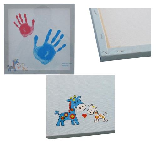 Kit empreinte tableau bleu garçon main pied peinture bébé enfant - guizmax  - Autres Jeux créatifs - Achat & prix
