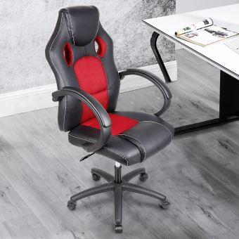 Chaise Fauteuil Siege De Bureau Ergonomique Pu Rouge Achat Prix Fnac