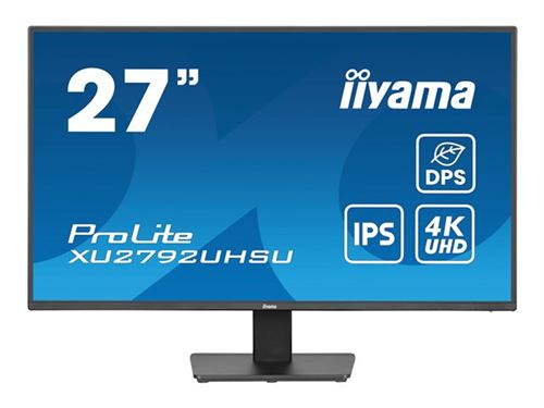iiyama ProLite XU2792UHSU-B6 - Écran LED - 27 - 3840 x 2160 4K @ 60 Hz - IPS - 350 cd/m² - 1300:1 - 4 ms - HDMI, DisplayPort - haut-parleurs - noir mat