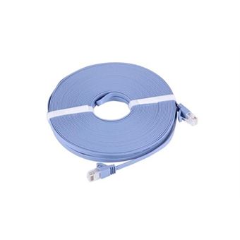 Câble lan réseau ethernet plat bleu cat6 extra-plat, longueur: 20m ...