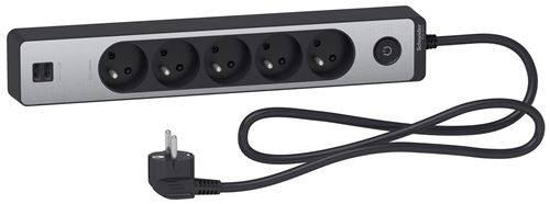 Rallonge 5 Prises avec 2x Mâle USB Odace ST935U1BA - Image 4