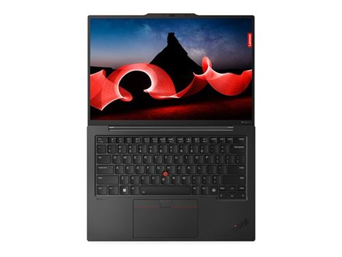 Lenovo ThinkPad X1 Carbon Gen 12 21KC - Conception de charnière à 180 degrés - Intel Core Ultra 7 - 155U / jusqu'à 4.8 GHz - Evo - Win 11 Pro - Intel Graphics - 16 Go RAM - 512 Go SSD TCG Opal Encryption 2, NVMe, Performance - 14" IPS 1920 x 1200 - NF