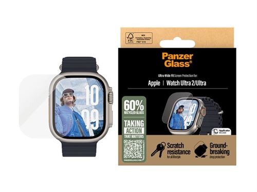 PanzerGlass Protection d'&eacute;cran Apple Watch Ultra (2) - 49 mm - Ultra Wide Fit