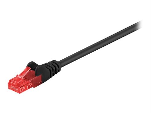 goobay - Cordon de raccordement - RJ-45 (M) pour RJ-45 (M) - 25 m - UTP - CAT 6 - moulé - noir