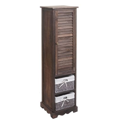 Commode de salle de bain MENDLER HWC-H20, 20x27x29cm en bois massif shabby marron