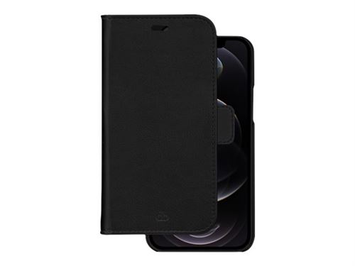 dbramante1928 Stockholm - Étui à rabat pour téléphone portable - polyuréthane (PU), plastique - noir - pour Apple iPhone 12, 12 Pro