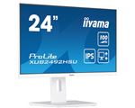 iiyama ProLite XUB2492HSU-W6 - Écran LED - 24" (23.8" visualisable) - 1920 x 1080 Full HD (1080p) @ 100 Hz - IPS - 250 cd/m² - 1300:1 - 0.4 ms - HDMI, DisplayPort - haut-parleurs - blanc mat