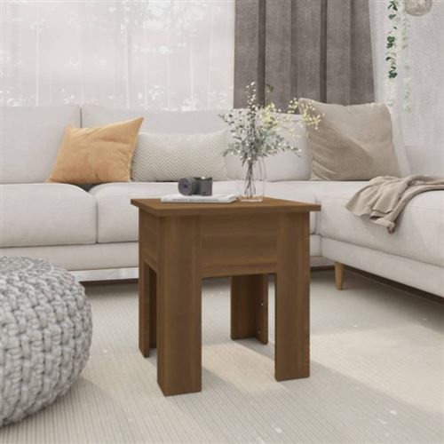 Table basse chêne marron 40x40x42 cm bois d ingénierie
