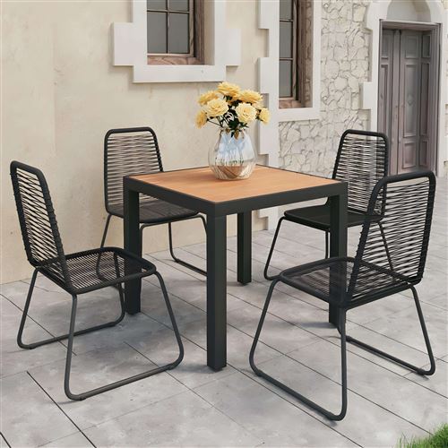 Non Communiqué Noir/Marron Salon De Jardin Vidaxl Rotin 5 Personnes 5 Pieces